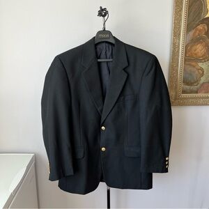 Wall Street Collection Men's Formal Black Blazer Suit Jacket Size 40S